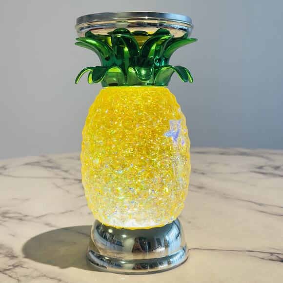 Swirling Water Globe Bath & Body Works 10" Pineapple Pedestal Candle Holder Worx - Picture 11 of 11